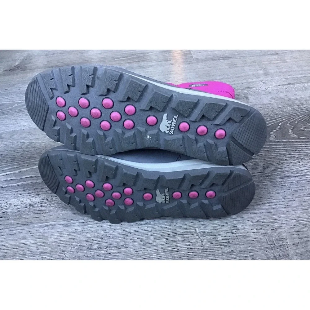 Sorel Youth Girls Size 7 Winter Snow Boots Big Kid Youth Pink/Gray NY1896-695